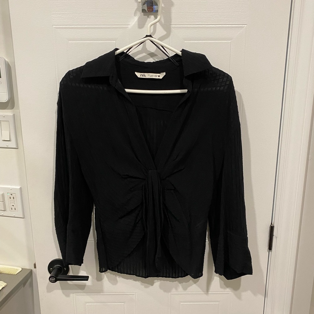 Zara Black Button Down Women's Shirt